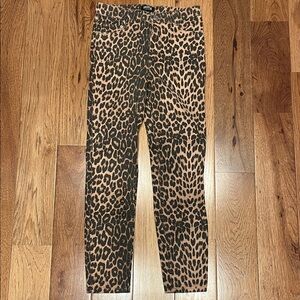 Zara Leopard Print Jeans - Brown and Black